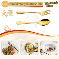 Cutlery Gold Coffee Spoon&Cake Fork Stainless Steel  Cutlery Dinnerware Home Hotel
