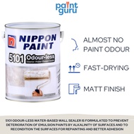 1L/5L/20L Nippon Paint Wall Sealer Interior and Exterior 5101 Odour-less Water-Based Vinilex 5170 Oil-Based White