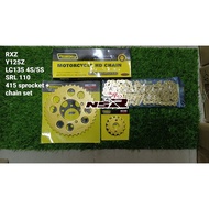 (415) RXZ Y125 Y125Z LC135 4S 5S SRL110/Z/ZR SUBAKI SBK/PROMORIN/SUPRIMO RACING CHAIN GOLD SPROCKET 