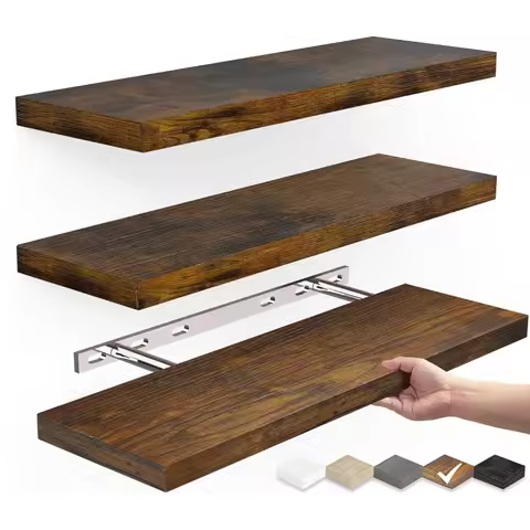 Wood 3 Tier Storage Holders Multifunctional Floating Wall Shelf Nordic Wall Racks Kitchen Organizer