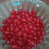 Package of 5 red Lu Thong stones, glass stones, coffee stones, red stones size 8x12mm