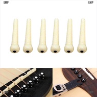 *EMP*Set 6pcs Black Ebony Bridge Pins with Shell Dots for Acoustic Guitar Quality