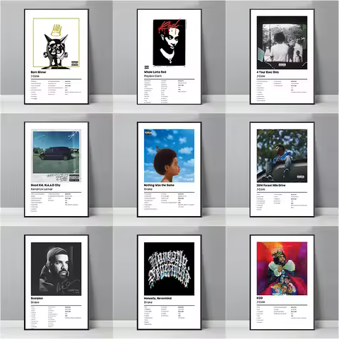 C-ole Lil Tj-ay Ken-drick La-mar Dr-ake Pop Music Album Cover Poster Canvas Painting Wall Art Pictur