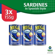 Mega Sardines In Spanish Style Easy Open Can 155G By 3'S
