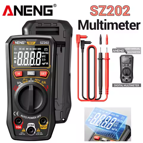 Multimeter 4000 Count 4mF Capacitor Tester ANENG SZ202 HD-Display 600V Electrician Repair Meter 10A 