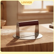 LOVIVER Stainless Steel Burger Press Textured Patty Press Rust Resistant Burger Smasher Manual for S