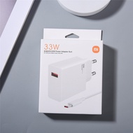 Xiaomi 33W EU Turbo Fast Charger QC4.0 Quick Charge Power Adapter 6A Type C Cable For Mi 10 9 11 Lit