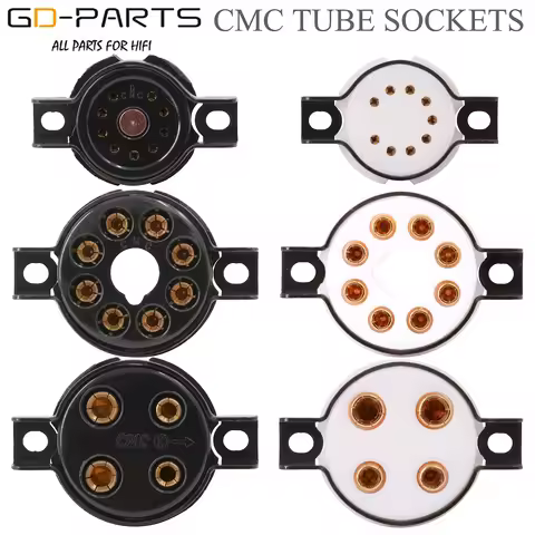 CMC Bakelite PTFE Vacuum Tube Sockets Bases 4pin 8pin 9pin For 2A3 300B KT88 EL34 12AX7 ECC81 ECC82 