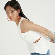 JELLYPLEASE - ZOEY เสื้อแขนกุด มีดีเทลเว้าเอว ปรับแพทเทิร์นใหม่