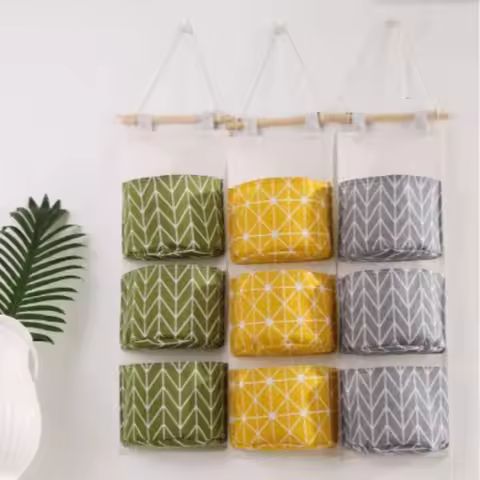 3 Pockets Hanging Organizers Waterproof Hanging Storage Bag Wall Mounted Closet Organizer Bear Flami