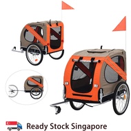 【SG Seller】2 in 1 Bicycle Trailer with Rain Cover Baby Pet Universal Outdoor Riding Double Seat Carrier Safety Foldable