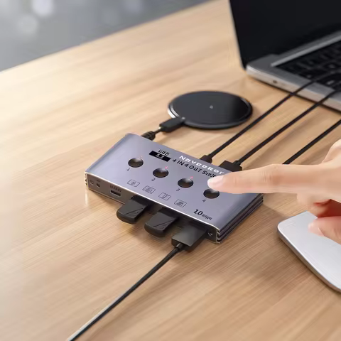 10Gbps USB 3.2 Switch 4 Computers Share 4 Peripherals 4 Port USB 3.0 Switcher for Mouse Keyboard Pri