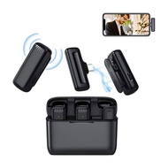 J13 Dual Mic Wireless Lavalier Microphone for iPhone Android Phone 3-Level Noise Reduction Mini Micr