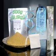 1 Medical/GREETMED bag (1200ml) + 10 plastic infusion lines fr12_500mm + 15 filter bags +500G ENEMA 