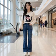 DV-004 IMPORTED GIRLS' LONG SHIRT SET AGE 7-15 YEARS LONG-SLEEVED SWEATER TOP SET IMPORTED KNITTED S