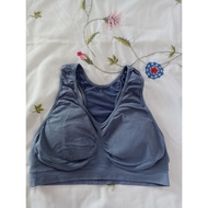 Training bra size M 80/85 C/D blue gray knitted wool