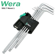 ชุดประแจหกเหลี่ยมภายในแบบยาว Wera 9 ชิ้น ขนาด 15-10 มม รุ่น 950PKL/9SB ผลิตในเช็ก ทำจากเหล็กอัลลอยด์