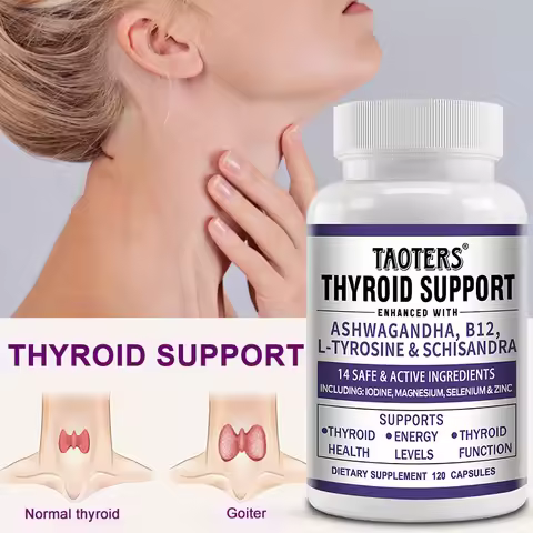 Thyroid Support with Iodine - 120 Capsules (Non-GMO)Energy & Focus & Boost Metabolism - Thyroid Heal
