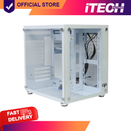 CVS KRONOS GAMING PC CASE W/ TEMPERED GLASS FRONT+SIDE/USB3/ WHITE (M-ATX)