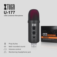 XTUGA U-177 USB Condenser Microphone Desktop Recording Echo Effect Mic with Holder Tripod Stand For 