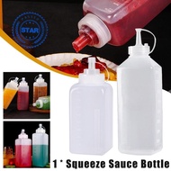 800/1000ml Squeeze Bottle Square Plastic Sauce Squeeze Bottle Large Caliber Seasoning Bottle V3Q6