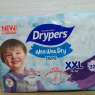 Drypers wee wee dry tape XXL 32