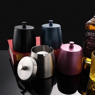 Cross-Border Stainless Steel Ashtray Creative Spray Paint Hotel Household Ashtray with Lid Gift Can 