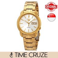 [Time Cruze] Seiko 5 SNKK74K1 Automatic 21 Jewels Gold Tone Stainless Steel Silver Dial Men Watch SNKK74 SNKK74K