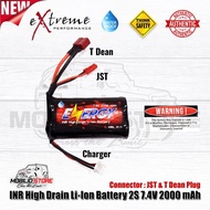 BATERAI INR LI ION 7.4 VOLT 2000 MAH HIGH DRAIN RC MINI BATTERY - TATA TOYS SHOP