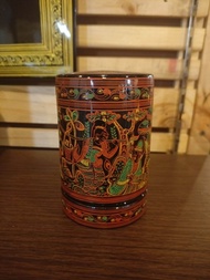 Myanmar lacquer cotton q-tip holder