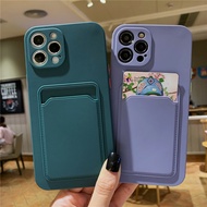 OPPO A16 A17 A17K A54 A55 A57 A77S A74 A95 A76 A96 A78 A94 Liquid Silicone Card Package Phone Case Put Photos Protective Cover