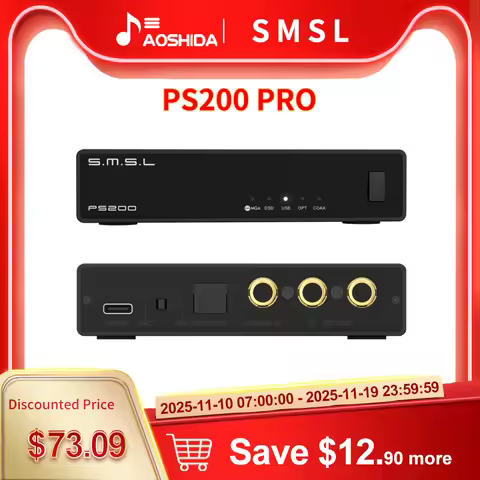 SMSL PS200 PRO DAC Multifunctional Audio Converter DAC Hi-Res MQA DSD512 Dual ES9039Q2M Decoder for 