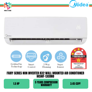 Midea MSMF-13CRN8 Fairy Series Non Inverter R32 Wall Mounted Air Conditioner Air Cond 1.5 HP Smart Control 3 Star Rating MSMF13CRN8 Penghawa Dingin
