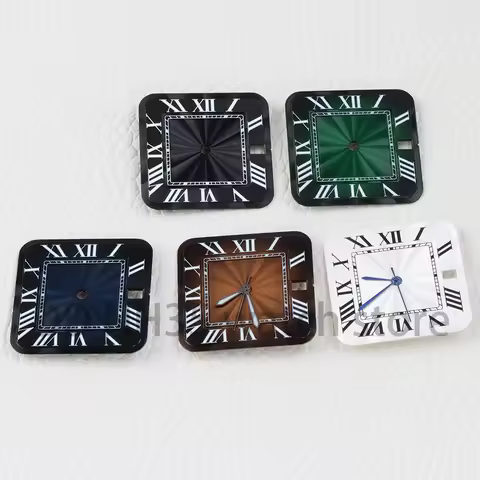 Square 27mm NH35 Watch Dial Roman Dial Blue/Black Hands for Seiko NH35 NH36 NH38 Movement Santos Wat