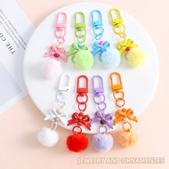 Colorful Furry Bow Keychain DIY Keychain Bag Pendant