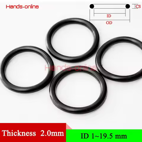 Thicknes 2mm/0.079in Rubber Ring Gaskets Grommet Ring Seals Ring O Ring ID 1-19.5mm/0.039-0.768in O 