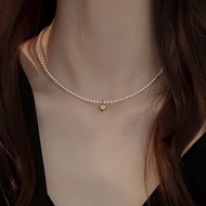 Ni Ni Same Style Pearl Necklace Women Light Luxury Temperament High-End Clavicle Chain 2024 New Style Hot-selling Niche Necklace Girls Necklace iu Cute Jewelry Wear Matching Gifts Jewelry