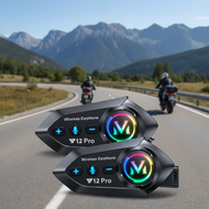 Y12 Pro Waterproof Motorcycle Helmet Intercom Headset Bluetooth Wireless Earphone Music Sharing Head