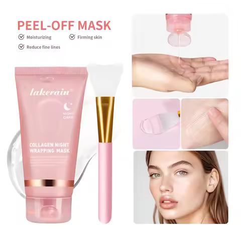 Collagen Overnight Wrapping Peel Off Facial Mask Set Korean Collagen Night Wrapping Mask Deeply Hydr
