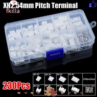 FKILLA 230Pcs Pin Connector, Housing Kit Male And Female 2.54mm Pitch Terminal, Durable 4 Value XH2.
