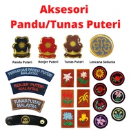 Aksesori Lencana Pandu Puteri Tunas Puteri/ Accessories Badges Pandu Puteri / Uniform Persatuan Seko