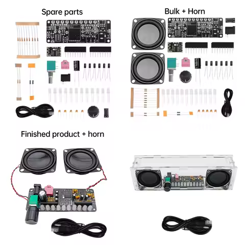 PAM8406 Bluetooth DIY speaker kit, spectrum, USB electronic amplifier, dual channel stereo, with Blu