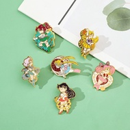 Sailor Moon Metal Badge Anime Merchandise Brooch Decoration Anime Girl Heart Enamel Paint Decoration