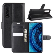 Litchi Leather Phone Case For OPPO Find X2 X3 Lite Pro Oppo Reno 10X ZOOM 5G Reno Z Wallet With Card Slot Holder Flip Case Cover