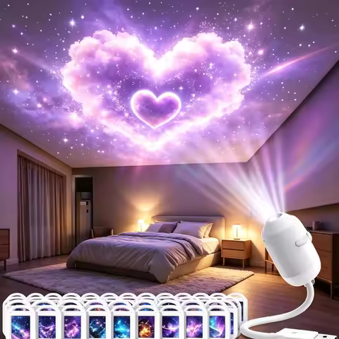 HD Hologram Night Light Projector 4K 360° Rotatable Galaxy Starry Sky Eye-care USB Lamp For Bedroom 