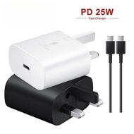 25W Super Fast Charging PD 3.0 Fast Charger for Samsung  Travel Adapter 3AUSB-C UK Plug For Galaxy S