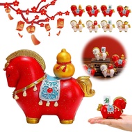 2026 Horse New Year Pony Statue Tabletop Ornament Chinese New Spring Gift Festival Blessing Y7f3