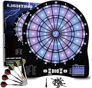 Dartboard, Electric Dartboard with Digital Scoreboard, Luminous Soft Tip Dart Board Sets with 6 Dart