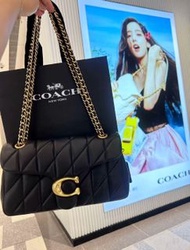 蔻馳女包abby珩縫工藝的鏈條包tabby 酷酷的黑金扣