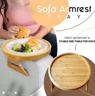 梳化摺疊餐桌 沙發扶手托盤木製沙發圓盤可折疊Cozy Sofa Armrest Tray 摺檯 茶几
